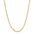 14K Yellow Gold Diamond Cut Solid Rope Chain