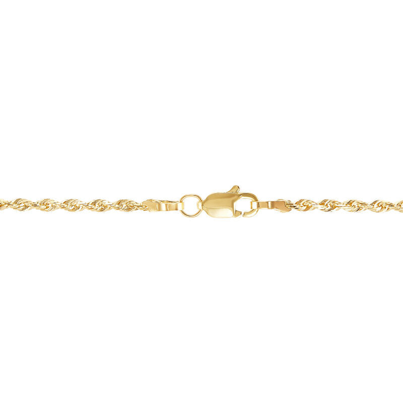 14K Yellow Gold Diamond Cut Solid Rope Chain