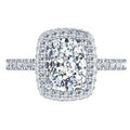14K White Gold Halo Cushion Diamond Engagement Ring