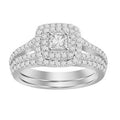 Lady's White 14 Karat Double Cushion Halo Engagement Ring Size 7