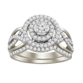 14K White Gold Double Round Halo Engagement Ring