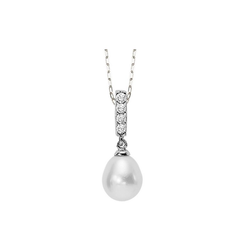 Sterling Silver Pearl Drop Necklace