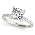 14K White Gold Hidden Halo Labgrown Diamond Engagement Ring