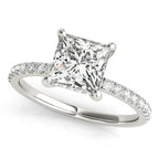 14K White Gold Hidden Halo Labgrown Diamond Engagement Ring