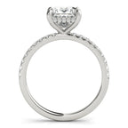 14K White Gold Hidden Halo Labgrown Diamond Engagement Ring