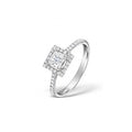 14K White Gold Halo Diamond Engagement Ring