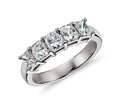 18K White Gold 4-Stone Wedding Band