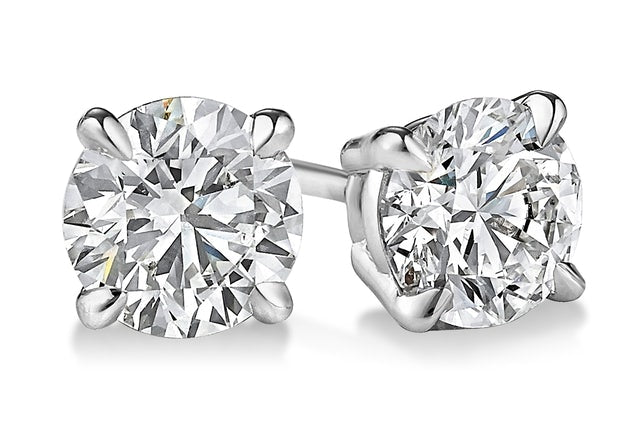 14K White Gold Diamond Stud Earrings