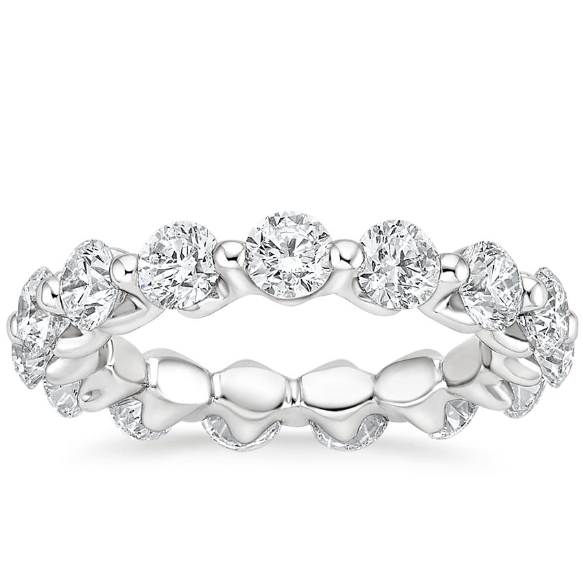 14K White Gold Eternity Wedding Band