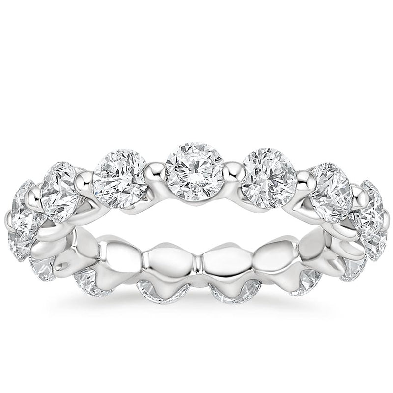 14K White Gold Eternity Wedding Band
