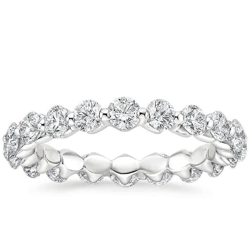 14K White Gold Eternity Wedding Band