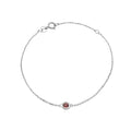 14K White Gold Pink Awareness Tourmaline Bracelet