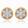 10K Gold Diamond Composite Bezel Earrings, 1/2 Ctw