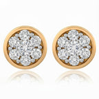 10K Gold Diamond Composite Bezel Earrings, 1/2 Ctw