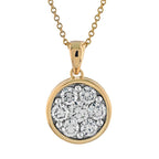 10K Gold Diamond Composite Bezel Necklace, 3/4 Ctw