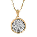 10K Gold Diamond Composite Bezel Necklace, 1 Ctw