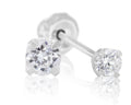 14K White Gold Stud Piercing Earrings