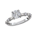 14K White Gold Alternating Semi-Mount Ring