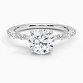 14K White Gold Alternating Diamond Semi-Mount Ring