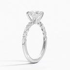 14K White Gold Alternating Diamond Semi-Mount Ring
