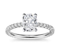 18K White Gold Cushion Cut Diamond Engagement Ring