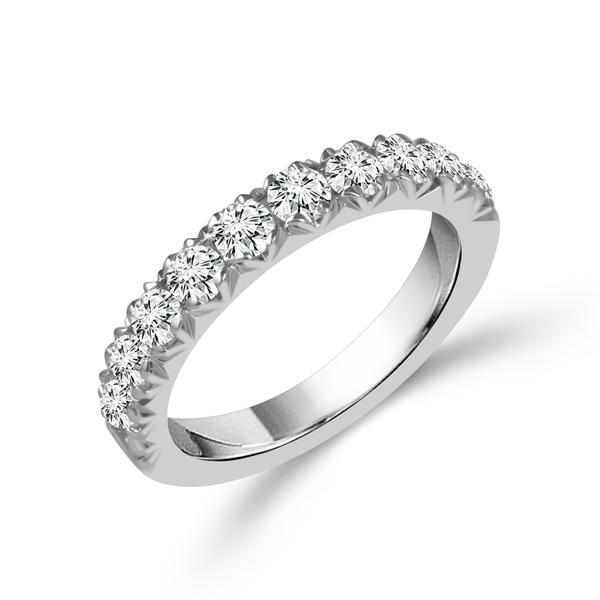 Lady's White 14 Karat Half Anniversary Wedding Band