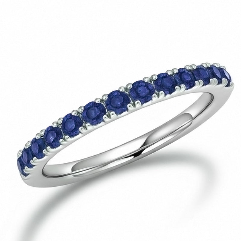 14K White Gold Sapphire Anniversary Band