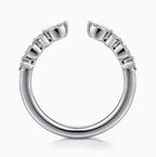 14K White Gold Alternating Diamond Open Wedding Band