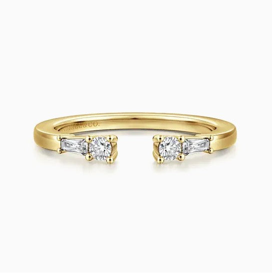14K Yellow Gold Diamond Open Wedding Band