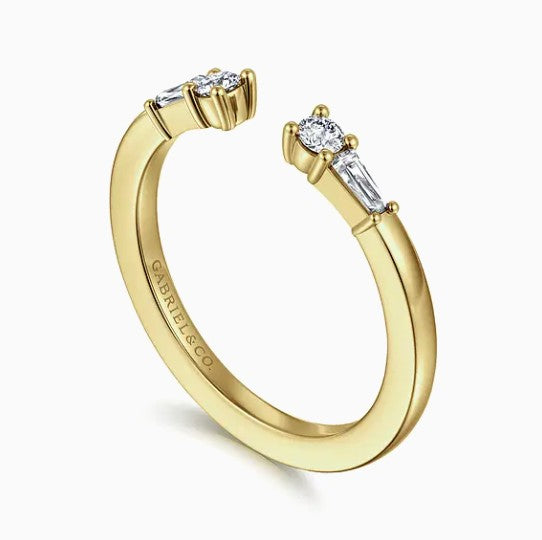 14K Yellow Gold Diamond Open Wedding Band