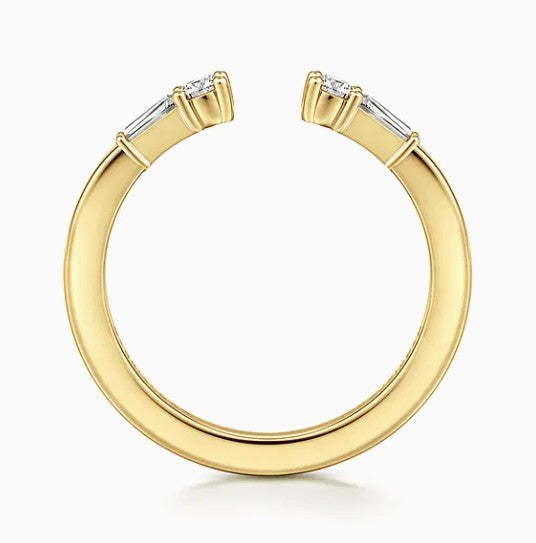 14K Yellow Gold Diamond Open Wedding Band
