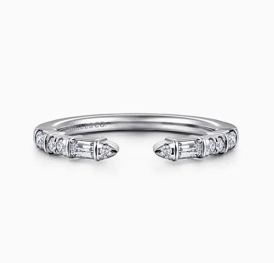 14K White Gold Diamond Open Wedding Band