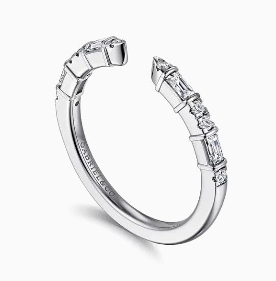 14K White Gold Diamond Open Wedding Band