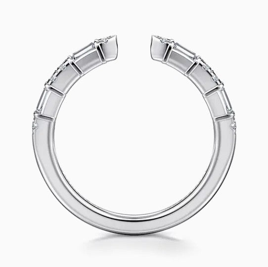 14K White Gold Diamond Open Wedding Band