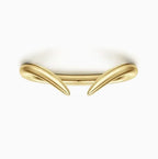 14K Yellow Gold Curved Open Wedding Band