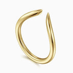 14K Yellow Gold Curved Open Wedding Band