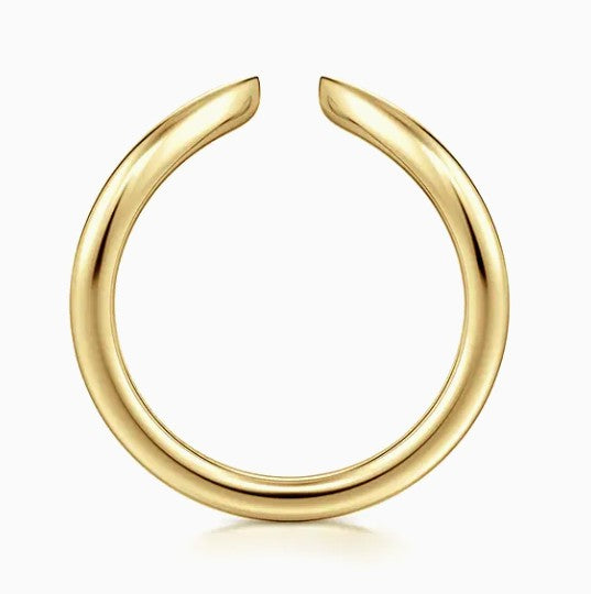 14K Yellow Gold Curved Open Wedding Band