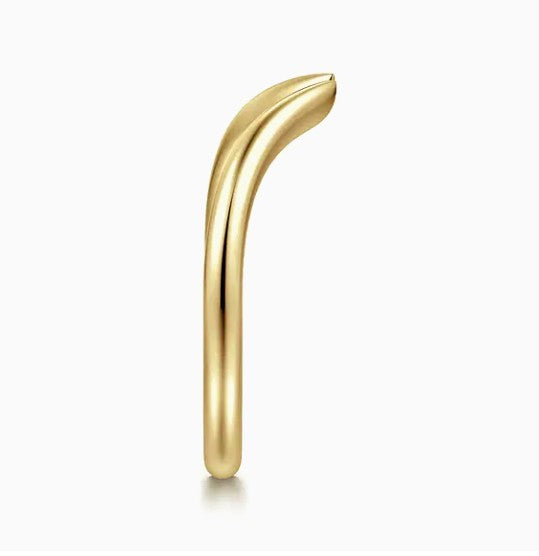 14K Yellow Gold Curved Open Wedding Band