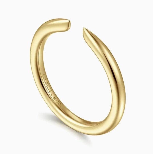 14K Gold Polished Open Wedding Band