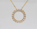 14K Yellow Gold Diamond Circle Necklace