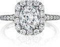 18K Cushion Halo Engagement Ring