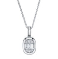 14K White Gold Diamond Bezel Pendant Necklace