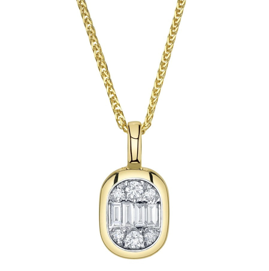 14K Yellow Gold Icon Lumeria Diamond Bezel Pendant