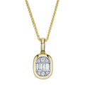 14K Gold Bezel Diamond Baguette Necklace