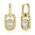14K Gold Icon Lumeria Diamond Baguette Drop Earrings