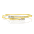 14K Yellow Gold Diamond Bezel Bypass Bangle