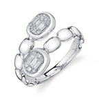 14K White Gold Diamond Bezel Fashion Ring