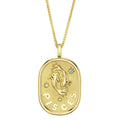 14K Gold Pisces Zodiac Pendant Necklace