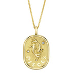 14K Gold Pisces Zodiac Pendant Necklace