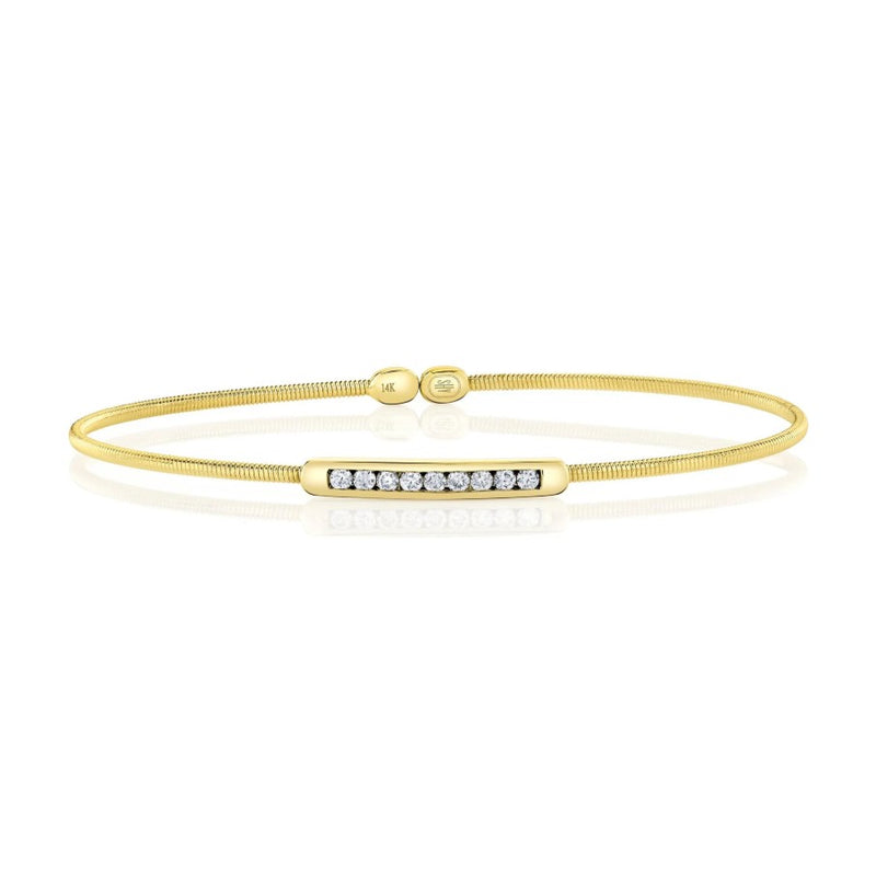14K Yellow Gold Corelli Diamond Bar Cuff Bracelet